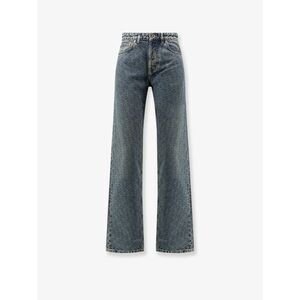 Dior Women Denim Blue Jeans With All-Over Dior Oblique Motif